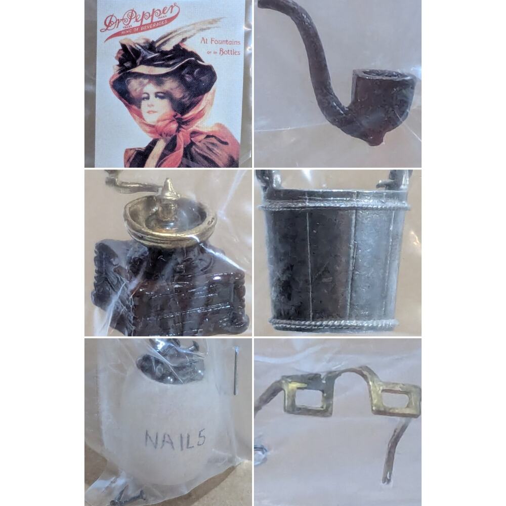 Franklin Mint american country store miniatures Dr Pepper pipe barrel coffee vtg